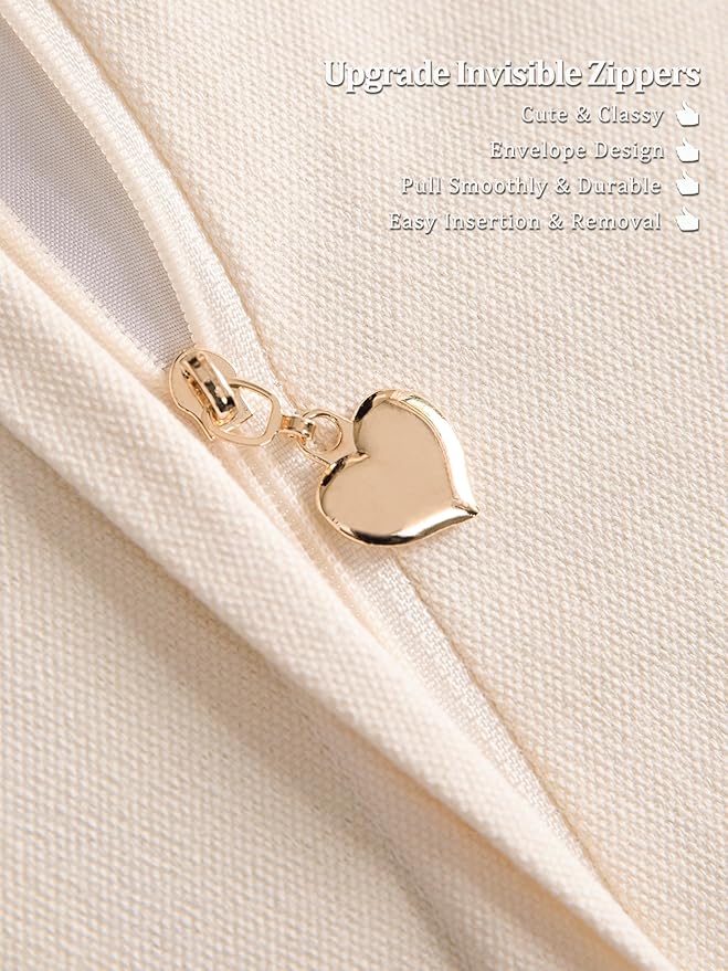 Boho Chenille Tufted Couch Throw Pillow Covers 18x18 Inch Set of 2 Farmhouse Striped Decorative Pillow Covers Accent Neutral Square Pillowcase Grey Cushion Covers for Livingroom Sofa Bed