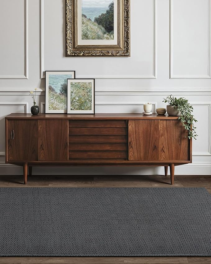 Color&Geometry Door Mat 3'x10' Runner Rug with Rubber Backing, Non Slip Washable Hallway Rug, Carpet Runners for Hallway Living Room Bedroom, Grey (Rolled-up NO Creases)