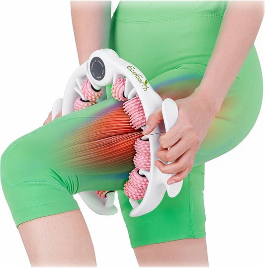 EcoEarth Cellulite Massage Roller - Handheld Fascia Massager with Detachable Handles - Anti Cellulite Tool for Legs, Thighs, Buttocks & Belly - Deep Tissue Muscle Roller for Lymphatic Drainage