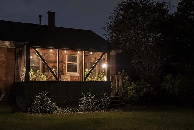 Enbrighten LED Bistro Outdoor String Lights, 48ft, 24 Shatter Resistant Lifetime Bulbs, 2200K Warm White, Weather Resistant, Indoor/Outdoor, Commercial Grade, Perfect for Backyard, Porch, Patio, 38357