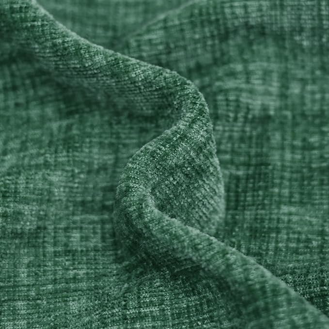CaliTime Throw Pillow Covers Decorative 20 X 20 Inches Pack of 2 Cozy Chenille Cushion Cases for Couch Sofa Bed Living Room Home Dark Green