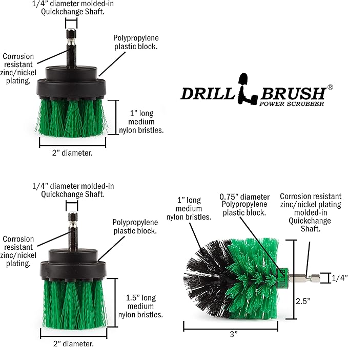 Cleaning Supplies - Kitchen Accessories - The Ultimate Kitchen Drill Brush Attachment Kit - Crock Pot - Cast Iron Skillet - Countertops - Cooktop - Oven - Sink - Backsplash - Trash Can – Flooring