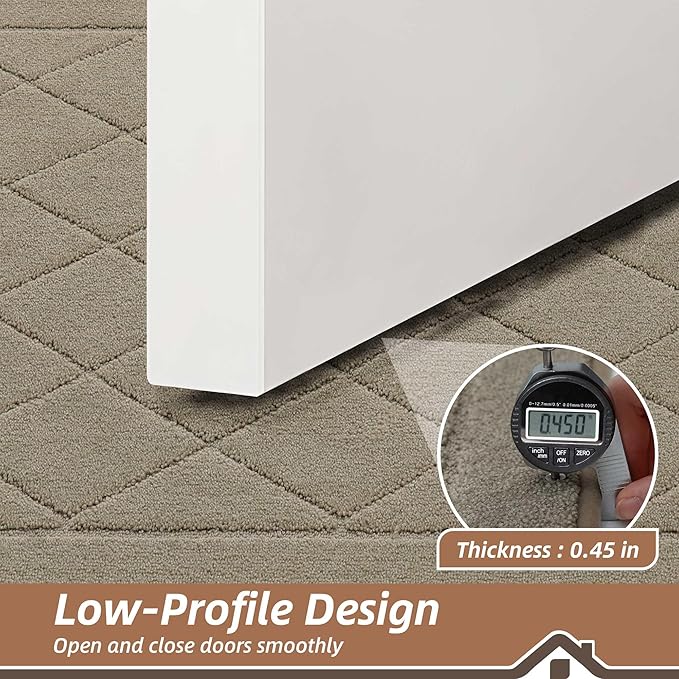 BEQHAUSE Dirt Trapper Door Mat 24" x 60", Doormat Non-Slip Entryway Rugs Washable, Dog Door Mat Stain Resistant and Absorbent Welcome Floor Mat for Front Back Door, Muddy Wet Shoes & Paws, Beige