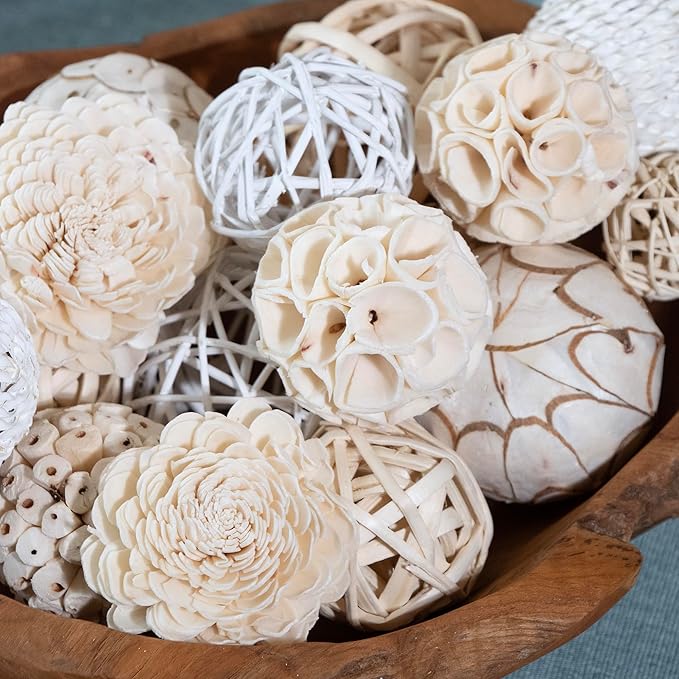 ANDALUCA Decorative Balls Bag Bowl Filler Home Decor (White)