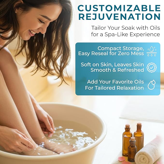 Epsom Salt Bath Soak 15 lb Bucket – Unscented, Pure Epsom Salt Bulk Crystals, Magnesium Sulfate for Full Body or Foot Soaks, Resealable Container with Scoop for Home Bath Use