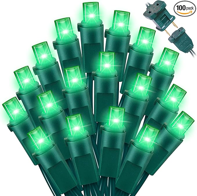 100 Count Green- String Lights - 21.6FT LED Christmas Lights, Mini led Lights for Indoor Outdoor Home Holiday Party Wedding Independence Day Decoration