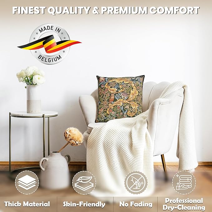 Charlotte Home Furnishings Throw Pillow Covers, Decorative Boho Pillow Covers for Couch, Living Room, Black Owl Square Cushion Cases 18x18 in, European Cotton Jacquard Woven for Cozy Bedroom Decor