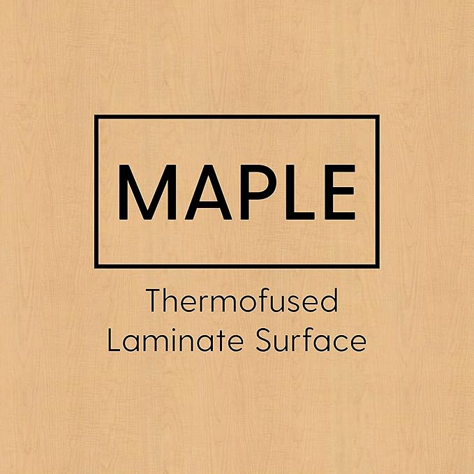 Factory Direct Partners FDP Rectangle Activity School and Classroom Kids Table (36 x 60 inch), Toddler Leg, Adjustable Height 15-24 inches - Maple Top and Green Edge