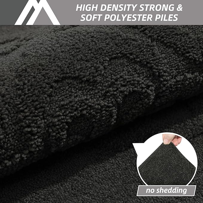 COSY HOMEER-Door-Mat-Non-Slip-Entryway-Rug 24”x36” Absorbent Welcome Mats Washable Dirt Trapper Door Mat Entrance Floor Mats for Front Back Doormats and Wet Shoes,Black