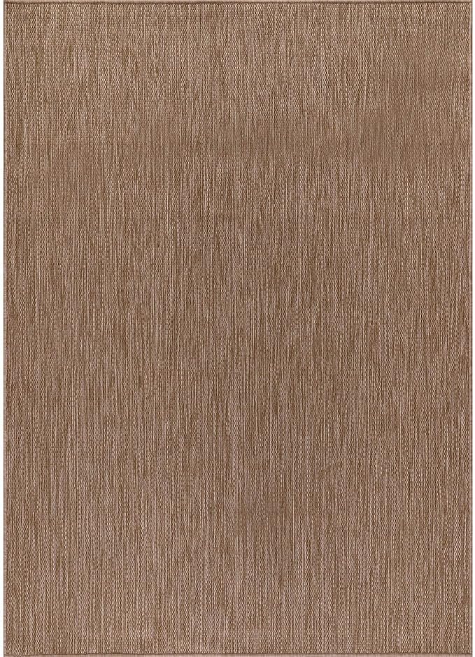 CAMILSON Outdoor Rug 8x10 Modern Area Rugs for Indoor and Outdoor Patios and Porches - Waterproof, Washable, Non-Shedding, Easy-to-Clean Outside Carpet (8 x 10, Solid - Jute)