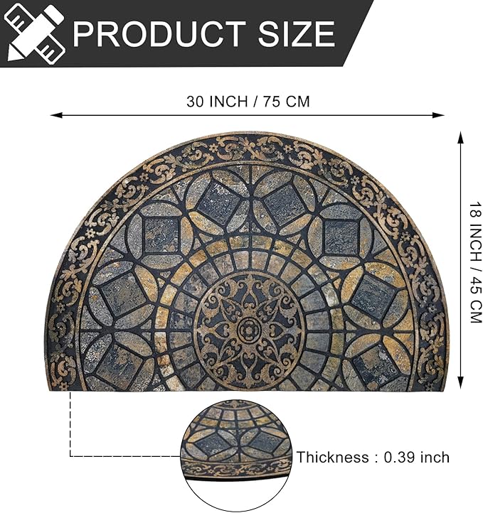 CHICHIC Entrance Door Mat Large 18 x 30 Inch Entry Way Doormat Front Door Rugs Outdoors Heavy Duty Welcome Mat Non Slip Rubber Back Low Profile for Garage, Patio, High Traffic Area, Grey