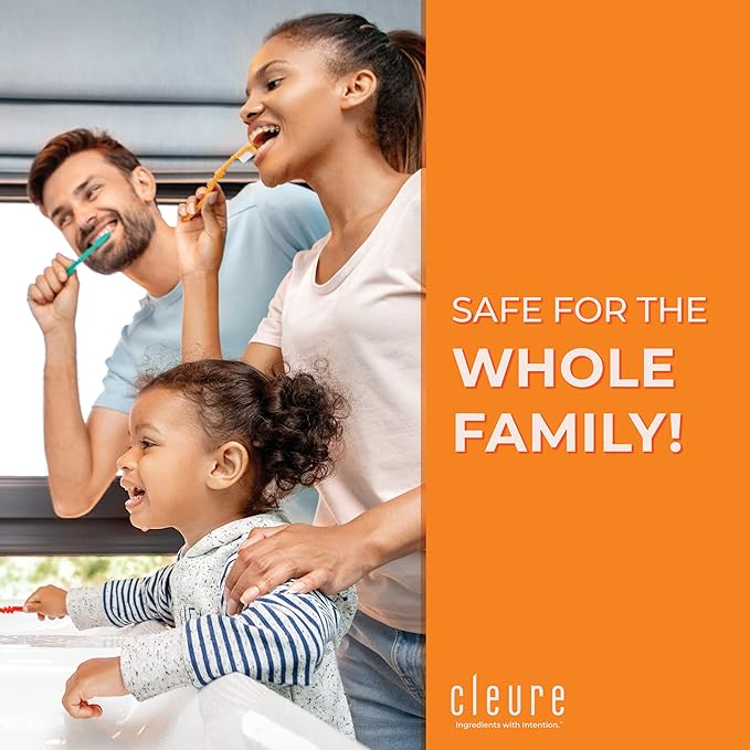 Cleure Original No Fluoride Toothpaste - SLS Free, Mint Free - with Xylitol for Fresh Breath & Helps Whiten - for Kids & Adults - Flavor Free (4oz Tube)