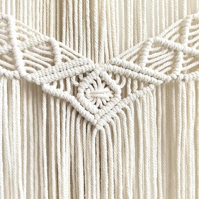 Achart Macrame Wall Hanging Large- Boho Wall Decor- large wall art- Wall Decor Living Room- Macrame Tapestry Boho Decor for Bedroom (Beige-Shells)