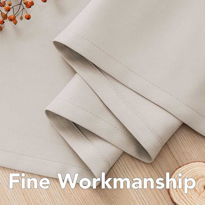 H.VERSAILTEX Thermal Insulated Blackout Window Panels Microfiber Formaldehyde-Free Kids Curtains for Holiday Season Home Decoration,Grommet Top,52 by 96 - Inch - Natural - Set of 2