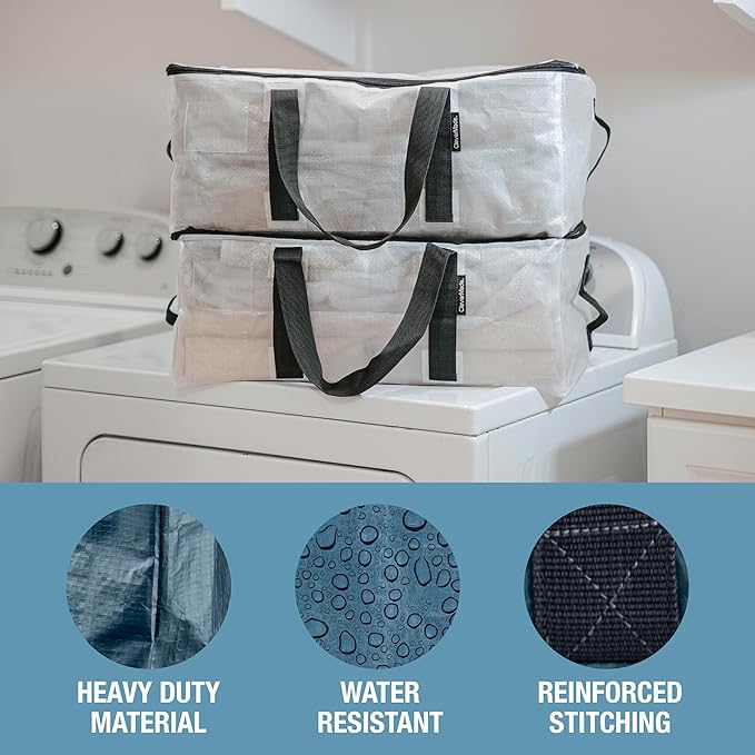 CleverMade Under Bed Storage Bag - Collapsible Storage for Shoes and Clothes Easy Use - Heavy Duty Utility Bag Home