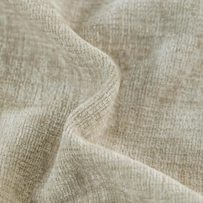 CaliTime Throw Pillow Covers Decorative 12 X 20 Inches Pack of 2 Cozy Chenille Cushion Case for Couch Sofa Bed Living Room Home Light Taupe