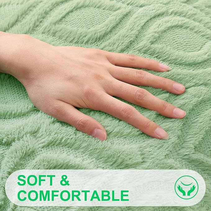 decorUhome Throw Pillow Covers 12x20 Inch Set of 2, Soft Plush Decorative Faux Fur Sage Green Solid Couch Pillow Covers, Accent Farmhouse Neutral Lumbar Euro Pillow Cases for Sofa Bed Living Room