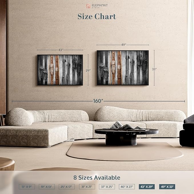 ElephantStock Ski Collection Wall Art - Horizontal Framed Canvas - 1-Piece Bathroom Wall Decor - Photography sports Canvas Print - Brown and Black Decor for Wall - 43" X 29"