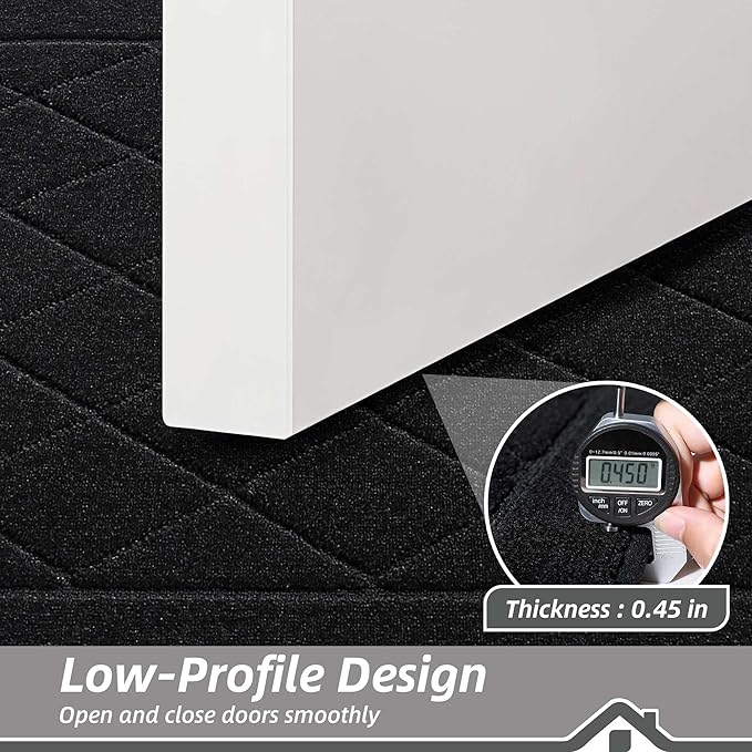 BEQHAUSE Dirt Trapper Door Mat 20" x 32", Doormat Non-Slip Entryway Rugs Washable, Dog Door Mat Stain Resistant and Absorbent Welcome Floor Mat for Front Back Door, Muddy Wet Shoes & Paws, Black