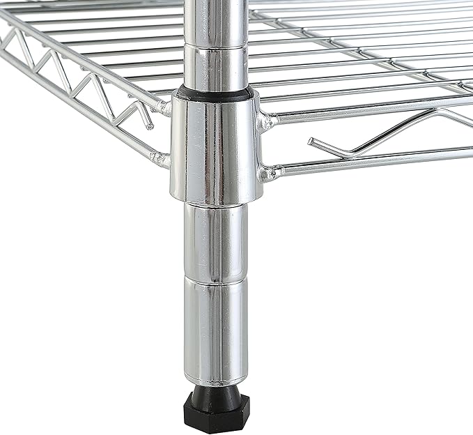 Amazon Basics 5-Shelf Tower Adjustable Storage Shelving Unit, Chrome, 16 D x 16 W x 54 H in