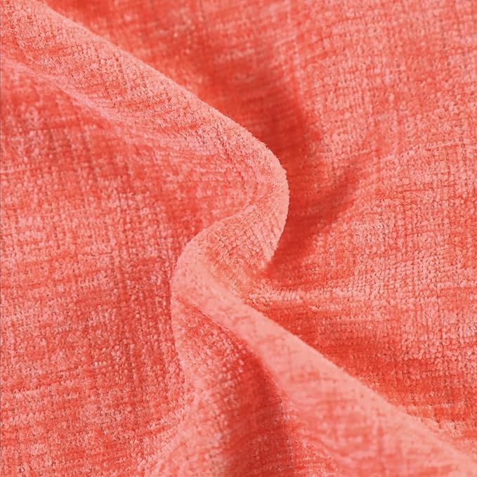 CaliTime Throw Pillow Covers Decorative 20 X 20 Inches Pack of 2 Cozy Chenille Cushion Cases for Couch Sofa Bed Living Room Home Living Coral