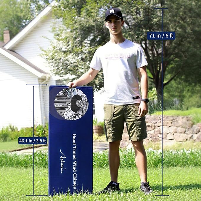 ASTARIN 65 in Wind Chimes for outisde - Extra Large Outdoor Handcrafted WindChimes,Deep Tone Metal Chimes for Garden Decor, Large Windchimes Deep Resonance, 2.27in Tubes Weather-Resistant, Black