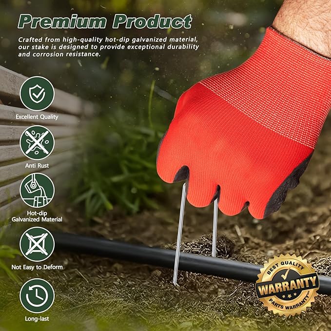 FEED GARDEN 6 Inch 1000 Pack Galvanized Landscape Staples 11 Gauge Anti-Rust Garden Stakes Landscaping Fabric SOD Pins Yard Stakes for Weed Barrier Fabric