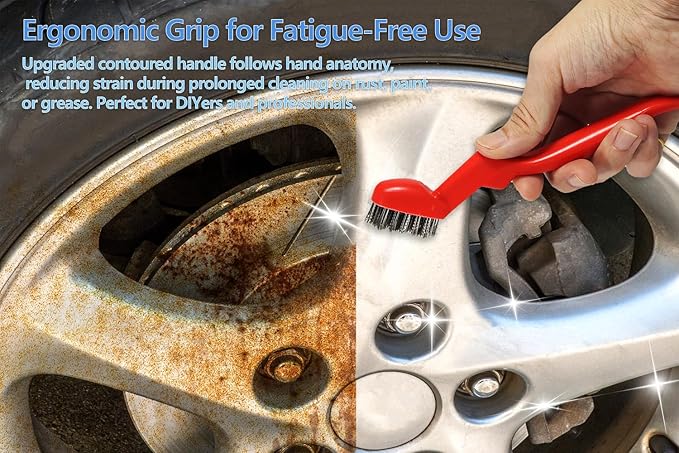 GOLDEN SMILE 3-Pack Heavy-Duty Stainless Steel Wire Brushes – 7" Ultra-Stiff 5x29 Grid (40% Denser Bristles) – Resists Bending, Rust & Grime Blaster for Industrial Cleaning