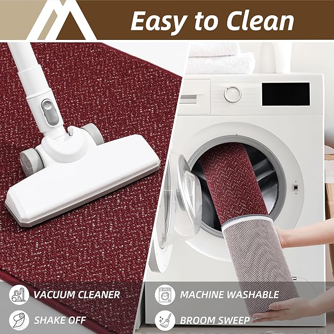 COSY HOMEER-Door-Mat 32"x48" Non Slip Absorbent Entryway Rugs Dirt Trapper Doormats Washable Entrance Mats Low Pile Welcome Floor Mat for Front Back Door and Entry Mats,Red