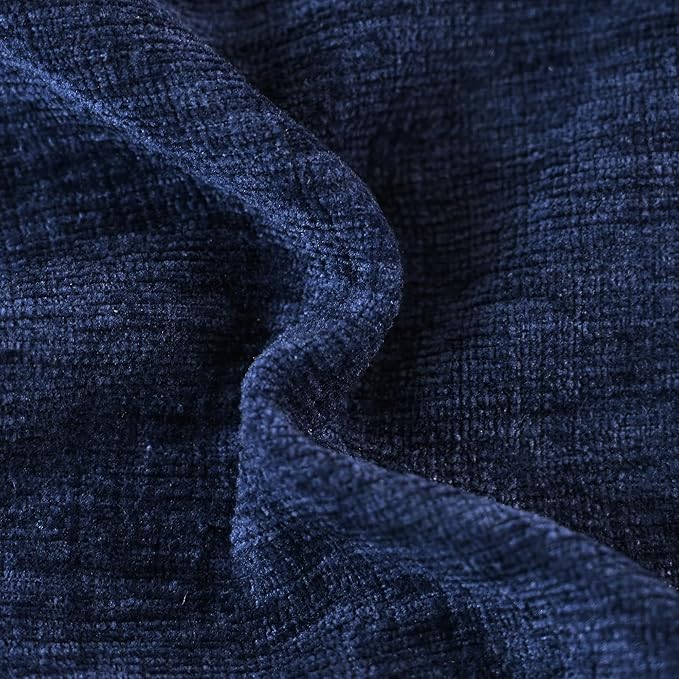 CaliTime Throw Pillow Covers Decorative 18 X 18 Inches Pack of 4 Cozy Chenille Cushion Cases for Couch Sofa Bed Living Room Home Navy Blue