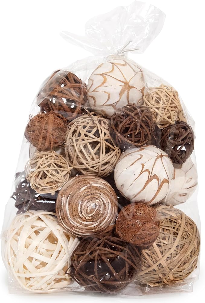 ANDALUCA Decorative Balls Bag Bowl Filler Home Decor (Beige)