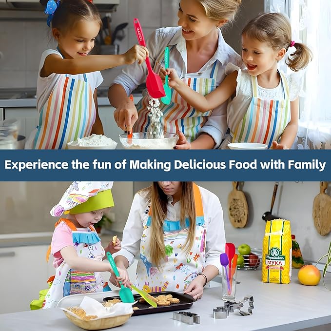 Barsone 5-Piece Silicone Spatula Set（ Heat Resistant 446°F Food Grade BPA Free, Nonstick Cookware Safe Dishwasher Safe Kitchen Tools for Baking, Cooking, Stirring, Multicolor）