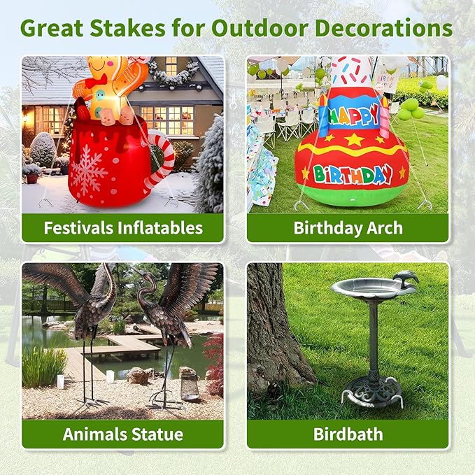 12 Inch Ground Stakes Heavy Duty J Hook 60-Pack Metal Spikes Galvanized Ground Hooks Anchors Rebar Ground Stakes for Fence Tent Gazbo Bounce House and Outdoor Decorations Inflatables