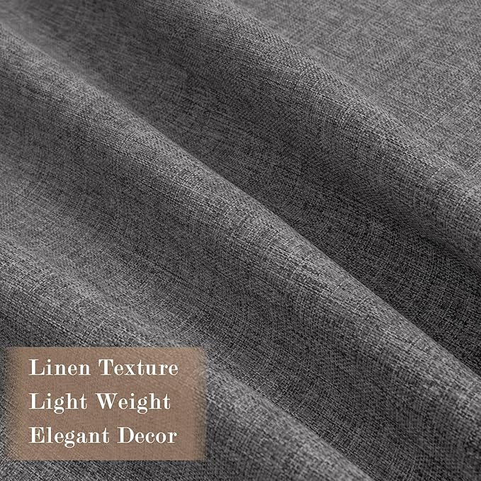 Full Blackout Privacy Curtains, 240 Inch Extra Wide Linen Blend Drapes, Pinch Pleat Window Drapery for Room Divider Storage/Space Room Separation, 1 Panel, W 240" x L 96", Natural Grey