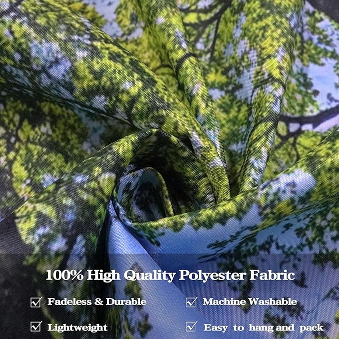 AMM Nature Forest Tree Celling Tapestry Lush Green Treetops Sunlit Tapestry for Bedroom Aesthetic Sky Sunlight Canopy Leaves Landscape Tapestries Wall Hanging for Living Room Dorm Office 48 x 36 Inch