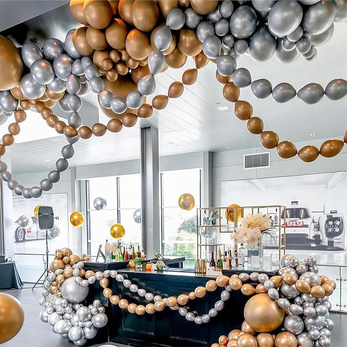 Gold Quick Link Balloons, 60PCS Linking for Balloon Wall Arch Chains, 6inch Linkable for Wedding Birthday Baby Shower Engagement Graduation Party Decorations