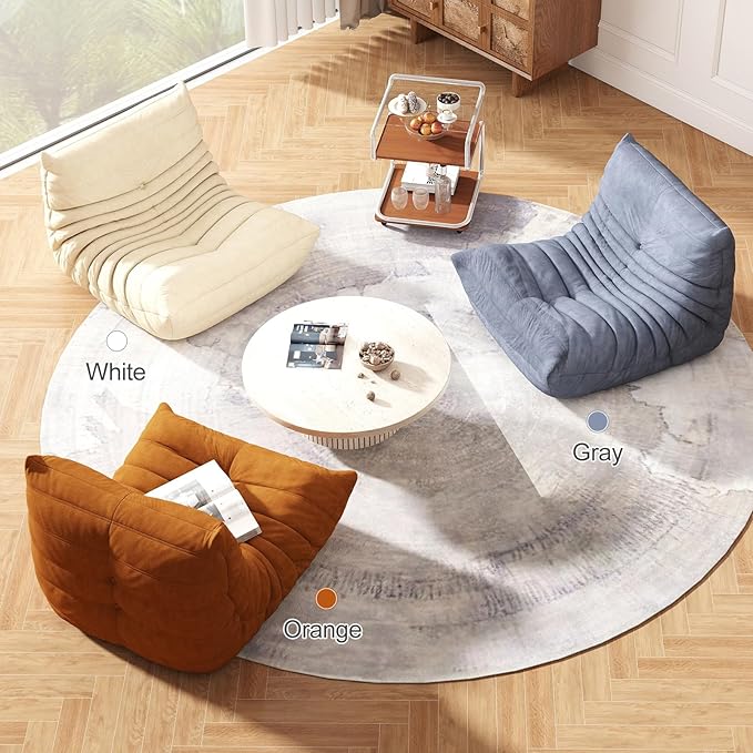 Bean Bag Chairs for Adults, Bean Bag Sofa - Adult Size with Soft Waterproof Fabric for Living Room, Apartments, Reading Corner, Gaming, and Movie Venue (Gray)