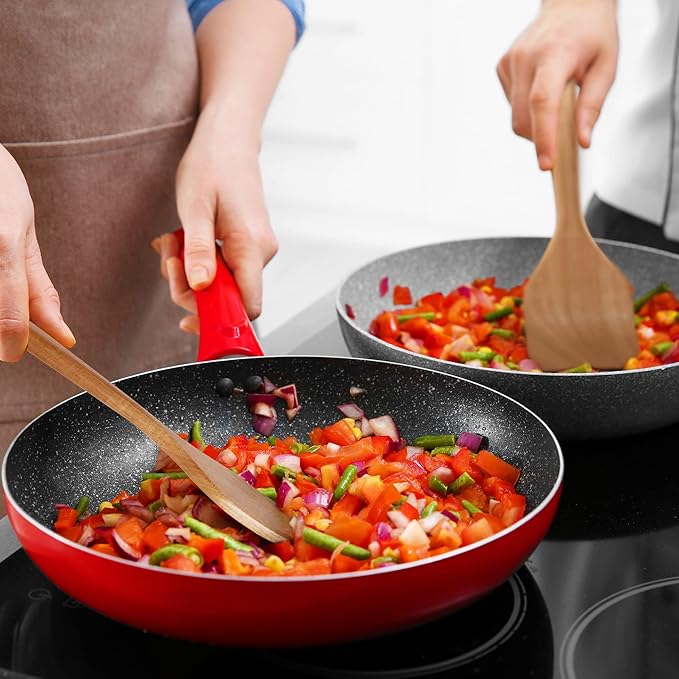 Acacia Wooden Spoons for Cooking: 5-Piece Kitchen & Cooking Utensils Set - Wooden Spatula, Slotted & Pasta Spoon - Essential Wooden Utensil Set