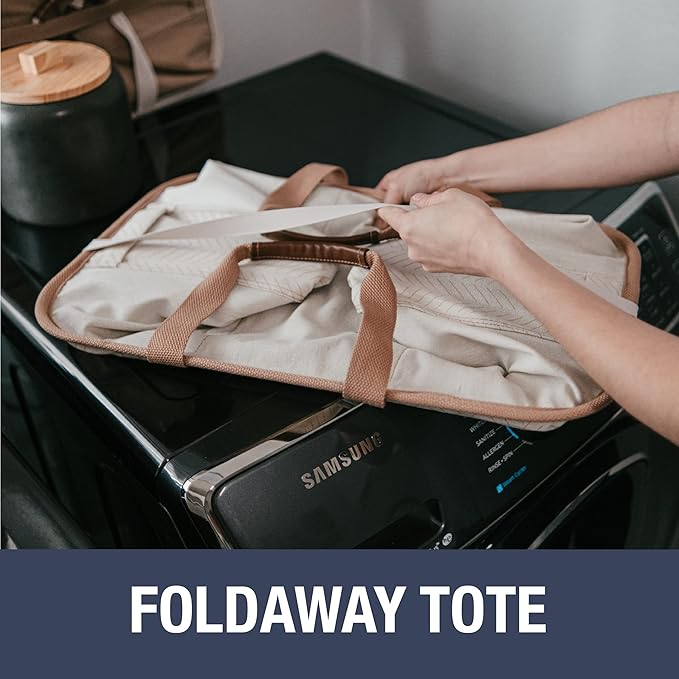 CleverMade Collapsible Laundry Tote - LUXE Mocha 2-Pack 50L - Foldable Storage Organization Container for Clothes Laundry Room Storage Solution