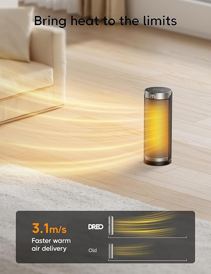Dreo Space Heater for Bathroom and Indoor, 70°Oscillating, 5 Modes, Remote for Home Bedroom, 12H Timer, with ALCI Safety Plug