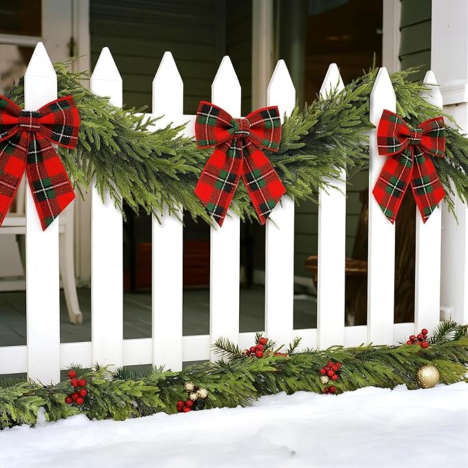 Artificial Norfolk Pine Garland - Faux Christmas Garland Fake Green Garland for Fireplace,Table, Stairs, Mantle, Window,Indoor Outdoor,Home,Holiday Decor (1 PCS,9 FT)