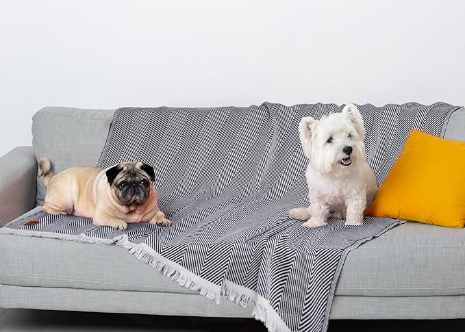 Gold Case Throw Blanket for Bed – 100% Recycled Turkish Cotton Bed Blanket – Decorative Throw Cotton Blankets for Living Room & Bedroom – Woven Twin Blankets - 71x90 - Beige