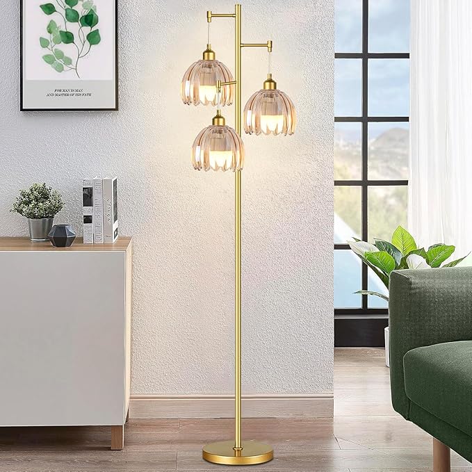 Floor Lamp for Living Room Bedroom Rattan Boho Standing Lamp with Remote Dimmable Black Wicker Arc Bamboo Lamp Shade Floor Light Adjustable Tall Lamp Farmhouse Industrial Floor Lamps Bohemian