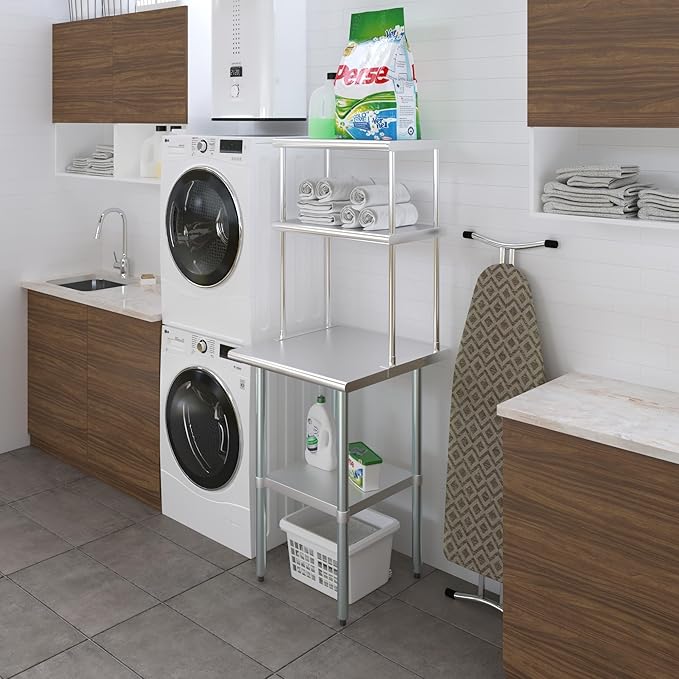 AmGood Double OverShelf Stainless Steel NSF - Many (72" Long x 14" Deep)