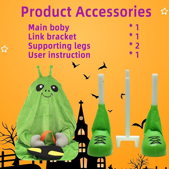 32" Front Porch Light up Halloween Figure Décor, Kit Standing Trick or Treat Indoor and Outdoor Decorations-Alien