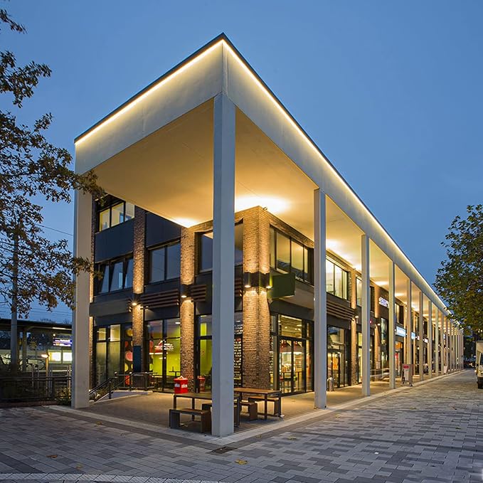 GZBtech Flexible LED Neon Rope Lights 100FT,AC 110-120V Waterproof Strip Light, 120 LEDs/M Cuttable Connectable Neon Lighting for Indoor Outdoor Home Decor/Commercial Building Use-Warm White 30M