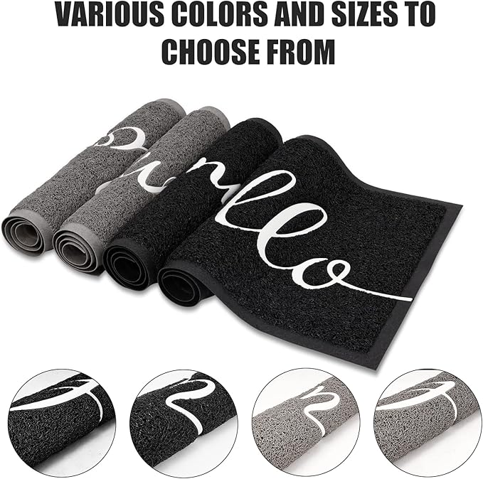 Door Mat, Durable Welcome Mat Low Profile Floor Mat Front Doormat Non Slip Mats Entrance Rectangular Easy to Clean Doormat, for Entryway, Patio, High Traffic Areas (36"x24",Black)