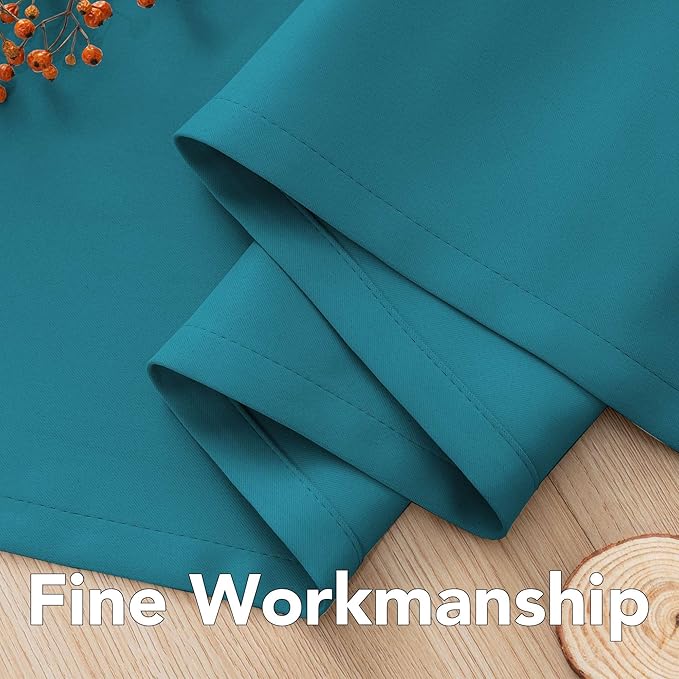 H.VERSAILTEX Blackout Room Darkening Window Treatment Curtains,Grommet Drapes,52 by 96 - Inch - Turquoise Blue - Set of 2