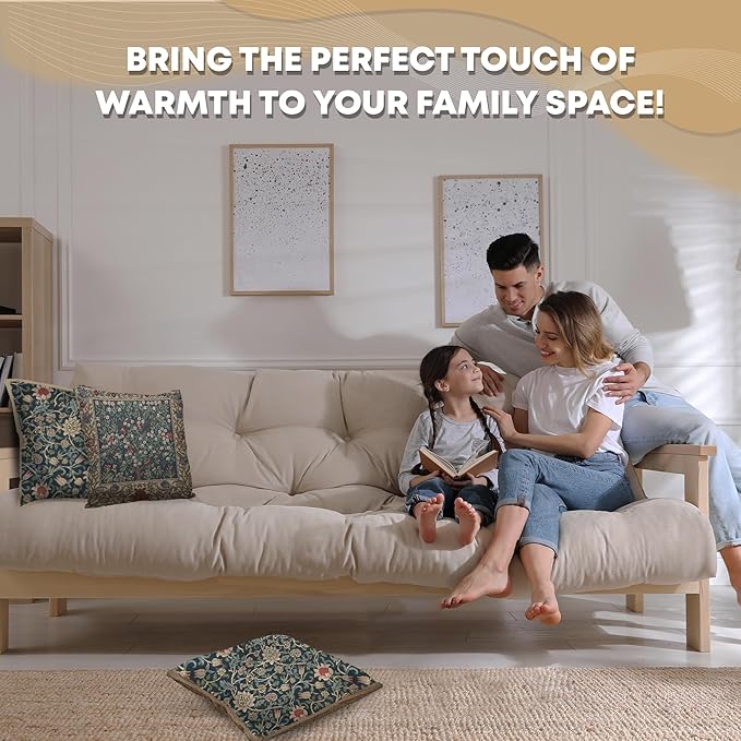 Charlotte Home Furnishings Throw Pillow Covers 16x16 in, Green Tree Decorative Couch Pillow Covers, Boho Decor European Tapestry Cushion Cases, Living Room Cozy Home Decor, Jacquard Woven Soft Cotton