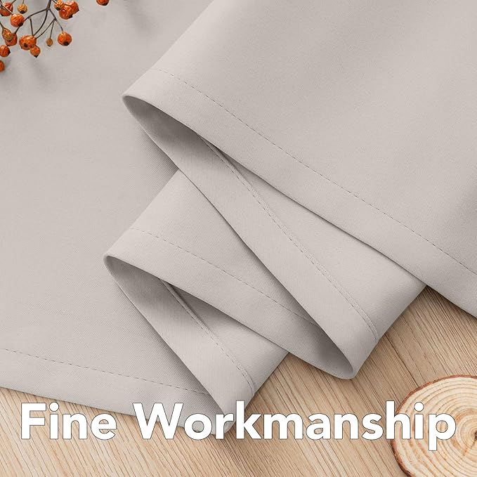 H.VERSAILTEX Extra Long Room Darkening Window Treatment Panels for Bedroom Living Room, Thermal Insulated Solid Grommet Curtains for Nursery (2 Panels, Ivory/Cream, 52 Inch by 108 Inch)